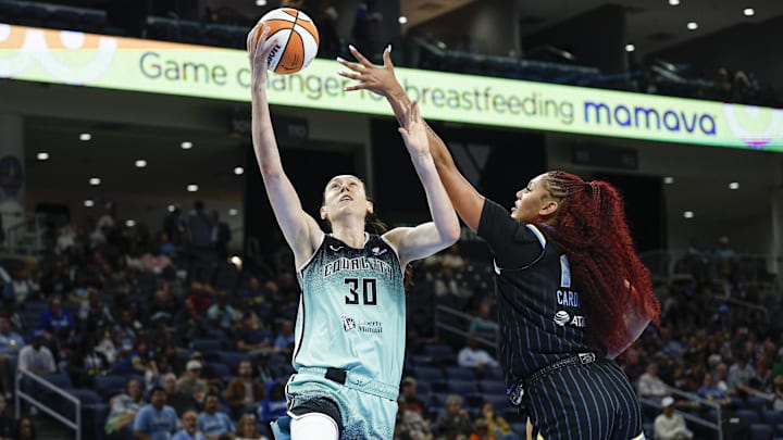 Breanna Stewart left Game 1 of the Liberty-Mercury series with a knee injury on Sunday. 