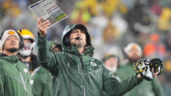 Green Bay Packers coach Matt LaFleur reacts to a call during the fourth quarter against the Detroit Lions.