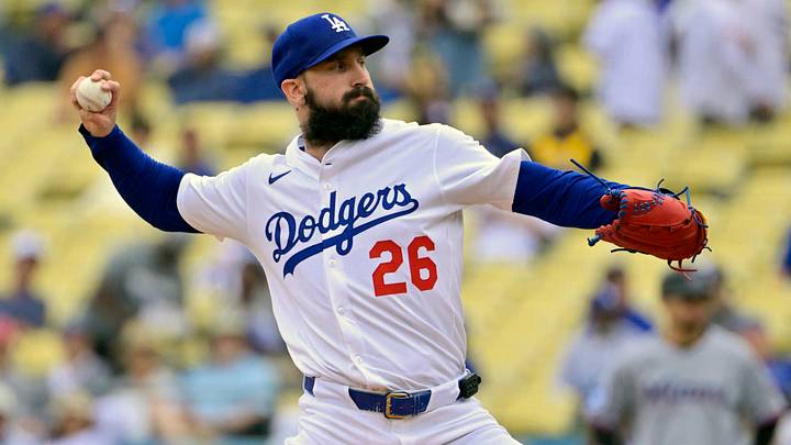 Apr 30, 2025; Los Angeles, California, USA; Los Angeles Dodgers starting pitcher Tony Gonsolin (26) pitches against the Miami Marlins during the first inning at Dodger Stadium. Mandatory Credit: Jayne Kamin-Oncea-Imagn Images Apr 30, 2025; Los Angeles, California, USA; Los Angeles Dodgers starting pitcher Tony Gonsolin (26) pitches against the Miami Marlins during the first inning at Dodger Stadium. Mandatory Credit: Jayne Kamin-Oncea-Imagn Images