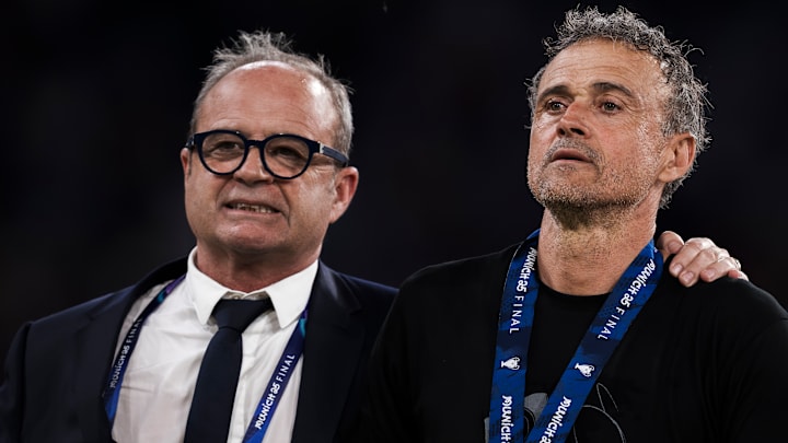 Luis Enrique  head coach of Paris Saint-Germain FC, and Luis Campos