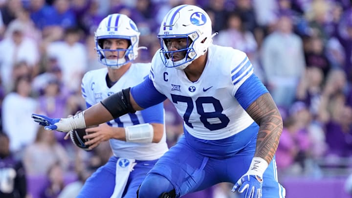 BYU offensive tackle Kingsley Suamataia (78)