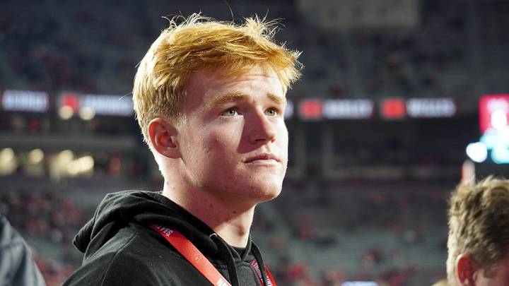 Huntington Beach quarterback Brady Edmunds visits Ohio Stadium on the day of the Ohio State Buckeyes football game against UCLA on Nov. 15, 2025. Huntington Beach quarterback Brady Edmunds visits Ohio Stadium on the day of the Ohio State Buckeyes football game against UCLA on Nov. 15, 2025.