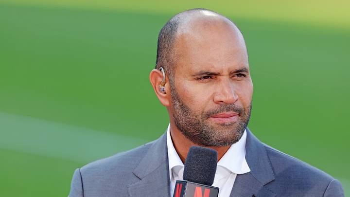 Jul 13, 2026; Philadelphia, PA, USA; Former major league star Albert Pujols before the home run derby at Citizens Bank Park. Mandatory Credit: Brad Penner-Imagn Images Jul 13, 2026; Philadelphia, PA, USA; Former major league star Albert Pujols before the home run derby at Citizens Bank Park. Mandatory Credit: Brad Penner-Imagn Images