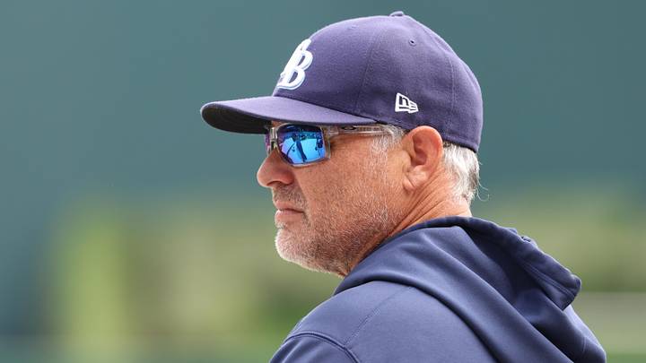 Apr 18, 2026; Pittsburgh, Pennsylvania, USA;  Tampa Bay Rays manager Kevin Cash (16) looks on during batting practice against the Pittsburgh Pirates at PNC Park.