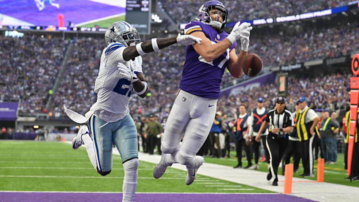 Nov 20, 2022; Minneapolis, Minnesota, USA; Dallas Cowboys safety Jayron Kearse (27) breaks up a pass