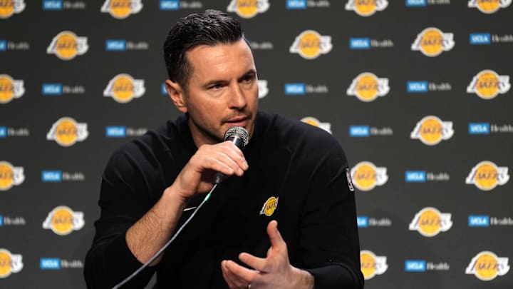 Los Angeles Lakers head coach JJ Redick speaks to media on Jan 25, 2025.