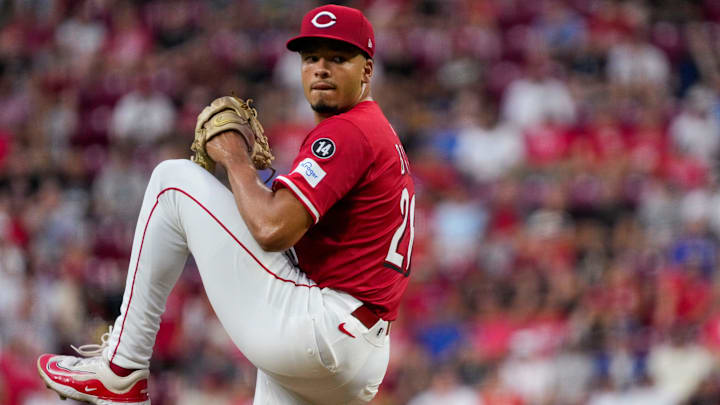 Cincinnati Reds pitcher Chase Burns (26) throws a pitch in the first inning of the MLB National League game between the Cincinnati Reds and the Los Angeles Dodgers at Great American Ball Park in downtown Cincinnati on Monday, July 28, 2025. The game was tied 1-1 after three innings. Cincinnati Reds pitcher Chase Burns (26) throws a pitch in the first inning of the MLB National League game between the Cincinnati Reds and the Los Angeles Dodgers at Great American Ball Park in downtown Cincinnati on Monday, July 28, 2025. The game was tied 1-1 after three innings.