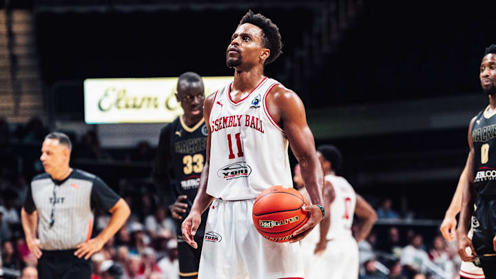 Yogi Ferrell prepares to shoot a free throw during Assembly Ball's win over Men of Mackey in The Basketball Tournament at Hinkle Fieldhouse. Yogi Ferrell prepares to shoot a free throw during Assembly Ball's win over Men of Mackey in The Basketball Tournament at Hinkle Fieldhouse.