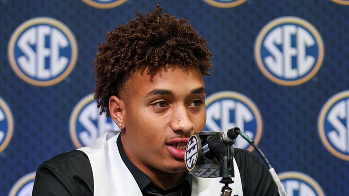 Jul 14, 2025; Atlanta, GA, USA; Vanderbilt Commodores safety Randon Fontenette answers media day questions during SEC Media Day at Omni Atlanta Hotel. Mandatory Credit: Jordan Godfree-Imagn Images Jul 14, 2025; Atlanta, GA, USA; Vanderbilt Commodores safety Randon Fontenette answers media day questions during SEC Media Day at Omni Atlanta Hotel. Mandatory Credit: Jordan Godfree-Imagn Images