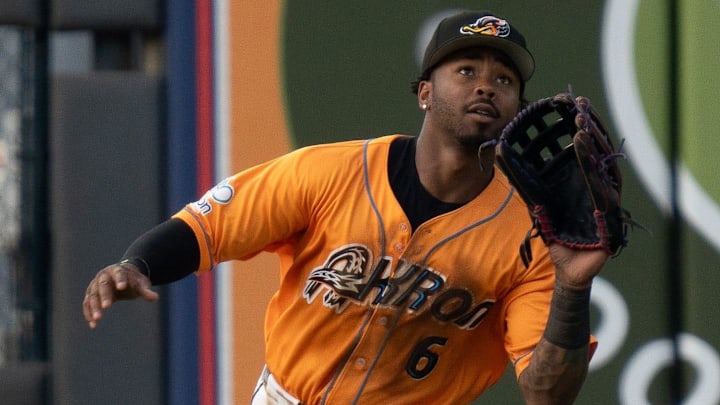 Kahlil Watson catches a ball in right field. Akron Rubber Ducks host Richmond Flying Squirrels on July 9 at Canal Park. Kahlil Watson catches a ball in right field. Akron Rubber Ducks host Richmond Flying Squirrels on July 9 at Canal Park.