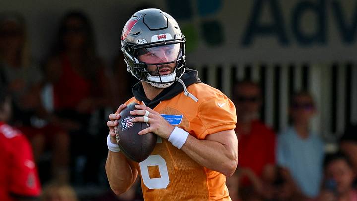 Jul 31, 2026; Tampa, FL, USA; Tampa Bay Buccaneers quarterback Baker Mayfield (6) and quarterback Jake Browning (5) participates in training camp at AdventHealth Training Center. Mandatory Credit: Nathan Ray Seebeck-Imagn Images Jul 31, 2026; Tampa, FL, USA; Tampa Bay Buccaneers quarterback Baker Mayfield (6) and quarterback Jake Browning (5) participates in training camp at AdventHealth Training Center. Mandatory Credit: Nathan Ray Seebeck-Imagn Images