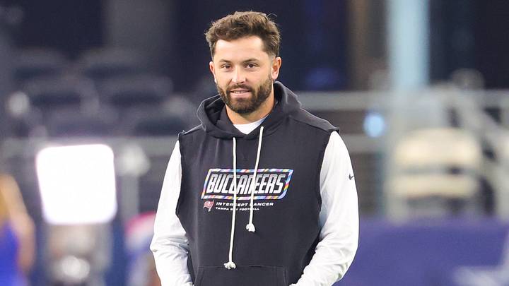 Tampa Bay Buccaneers injured quarterback Baker Mayfield.