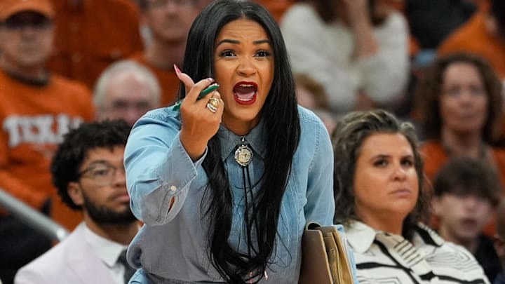 Texas Longhorns women’s basketball assistant coach Sydney Carter in a game between the Longhorns and the South Carolina Gamecocks.