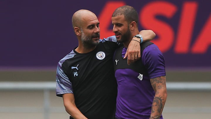Kyle Walker und Pep Guardiola (Archivbild)