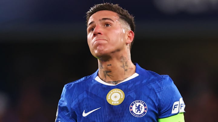 Enzo Fernández cut a dejected figure at Stamford Bridge.