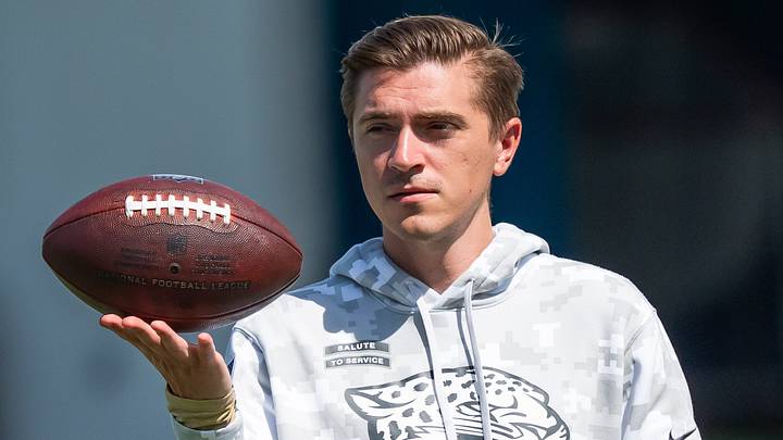 Jacksonville Jaguars general manager James Gladstone spins a football in his hand after the Jacksonville Jaguars’ third mandatory minicamp Thursday June 12, 2025 at the Miller Electric Center in Jacksonville, Fla. [Doug Engle/Florida Times-Union]
