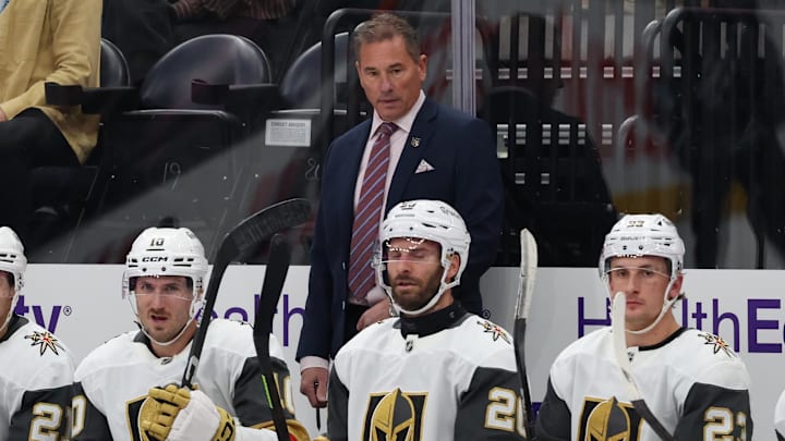 Vegas Golden Knights head coach Bruce Cassidy watches play against the Utah Mammoth: Rob Gray-Imagn Images Vegas Golden Knights head coach Bruce Cassidy watches play against the Utah Mammoth: Rob Gray-Imagn Images