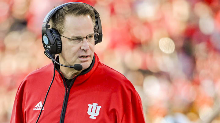 Indiana Hoosiers coach Curt Cignetti against the Maryland Terrapins at SECU Stadium. 