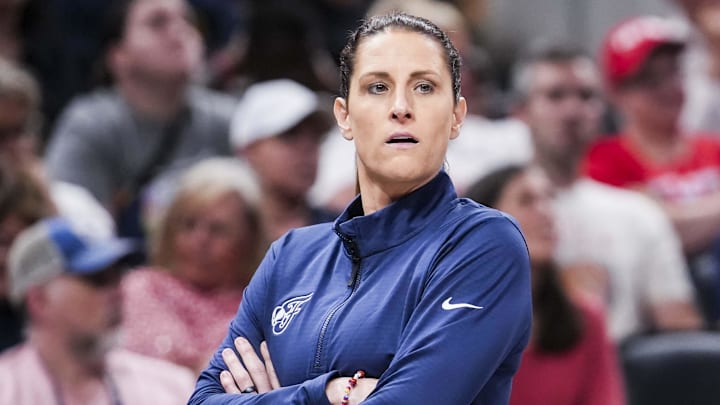 Indiana Fever head coach Stephanie White watches the action Indiana Fever head coach Stephanie White watches the action