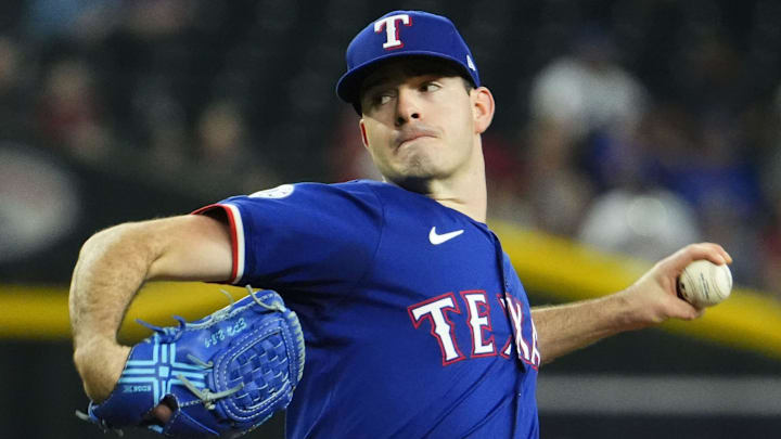 Texas Rangers pitcher Cody Bradford (61) throws to the Arizona Diamondbacks in the first inning at Chase Field in Phoenix on Sept. 11, 2024.