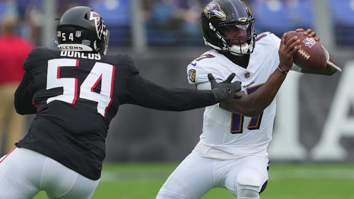 Atlanta Falcons rookie defensive linemen Brandon Dorlus (pictured) and Ruke Orhorhoro have been inactive each game thus far.