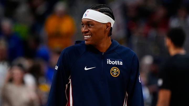 Mar 22, 2026; Denver, Colorado, USA; Denver Nuggets guard Peyton Watson (8) smiles before the game against the Portland Trail Blazers at Ball Arena. Mandatory Credit: Ron Chenoy-Imagn Images Mar 22, 2026; Denver, Colorado, USA; Denver Nuggets guard Peyton Watson (8) smiles before the game against the Portland Trail Blazers at Ball Arena. Mandatory Credit: Ron Chenoy-Imagn Images