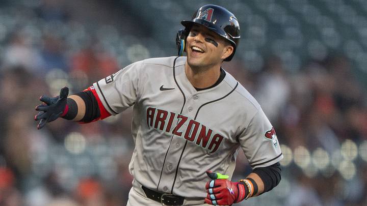 Aug 28, 2026; San Francisco, California, USA; Arizona Diamondbacks left fielder Lars Nootbaar (21) reacts after hitting a solo home run during the first inning against the San Francisco Giants at Oracle Park. Mandatory Credit: Stan Szeto-Imagn Images Aug 28, 2026; San Francisco, California, USA; Arizona Diamondbacks left fielder Lars Nootbaar (21) reacts after hitting a solo home run during the first inning against the San Francisco Giants at Oracle Park. Mandatory Credit: Stan Szeto-Imagn Images