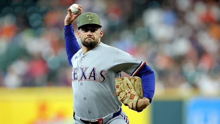 Texas Rangers pitcher Nathan Eovaldi. Texas Rangers pitcher Nathan Eovaldi.