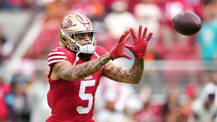 San Francisco 49ers wide receiver Mike Evans. San Francisco 49ers wide receiver Mike Evans.