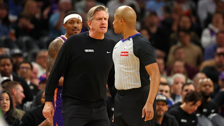 Minnesota Timberwolves head coach Chris Finch reacts against the Phoenix Suns in the second half at Footprint Center in Phoenix on Jan. 29, 2025. Minnesota Timberwolves head coach Chris Finch reacts against the Phoenix Suns in the second half at Footprint Center in Phoenix on Jan. 29, 2025.