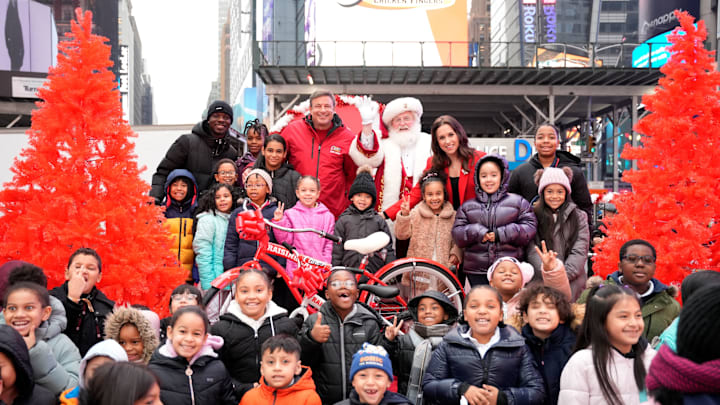 Raising Cane's holiday bike giveaway in Times Square