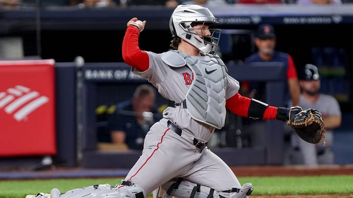Aug 28, 2026; Bronx, New York, USA; Boston Red Sox catcher Adley Rutschman (31) in action against the New York Yankees during the third inning at Yankee Stadium. Mandatory Credit: Tom Horak-Imagn Images Aug 28, 2026; Bronx, New York, USA; Boston Red Sox catcher Adley Rutschman (31) in action against the New York Yankees during the third inning at Yankee Stadium. Mandatory Credit: Tom Horak-Imagn Images