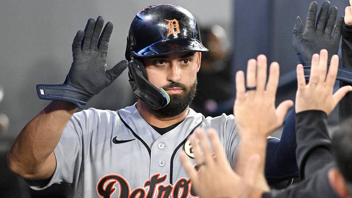 Detroit Tigers left fielder Riley Greene (31) celebrates with teammates in the dugout after scoring. Credit: Dan Hamilton-Imagn Images Detroit Tigers left fielder Riley Greene (31) celebrates with teammates in the dugout after scoring. Credit: Dan Hamilton-Imagn Images