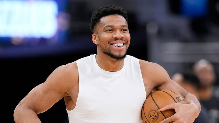 Giannis Antetokounmpo #34 of the Milwaukee Bucks before the game against the Memphis Grizzlies. (Photo by John Fisher/Getty Images)