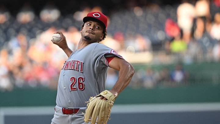 Aug 8, 2026; Washington, District of Columbia, USA; Cincinnati Reds pitcher Chase Burns (26) throws to the Washington Nationals during the first inning at Nationals Park. Mandatory Credit: Brad Mills-Imagn Images Aug 8, 2026; Washington, District of Columbia, USA; Cincinnati Reds pitcher Chase Burns (26) throws to the Washington Nationals during the first inning at Nationals Park. Mandatory Credit: Brad Mills-Imagn Images