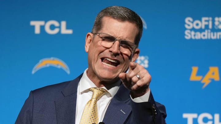Los Angeles Chargers coach Jim Harbaugh