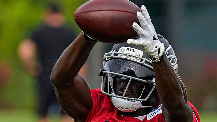 Jul 29, 2026; Atlanta, Falcons, USA; Atlanta Falcons wide receiver Olamide Zaccheaus (14) catches a pass during the first day of training camp at IBM Performance Field. Mandatory Credit: Dale Zanine-Imagn Images Jul 29, 2026; Atlanta, Falcons, USA; Atlanta Falcons wide receiver Olamide Zaccheaus (14) catches a pass during the first day of training camp at IBM Performance Field. Mandatory Credit: Dale Zanine-Imagn Images