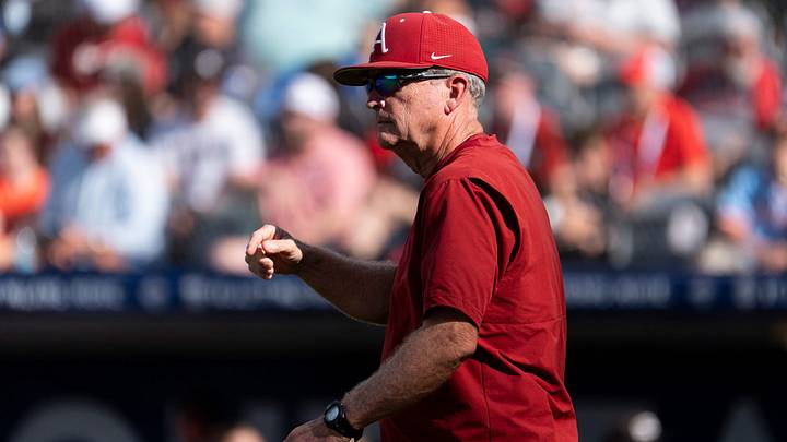 Arkansas Razorbacks head coach Dave Van Horn as Georgia Bulldogs take on Arkansas Razorbacks during the SEC baseball tournament championship game at Hoover Metropolitan Stadium in Hoover, Ala. on Sunday, May 24, 2026.