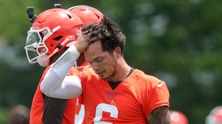 Cleveland Browns quarterback Dillon Gabriel is seen wearing number 6 during the second day of the team’s mandatory minicamp at CrossCountry Mortgage Campus, June 10, 2026, in Berea, Ohio. Cleveland Browns quarterback Dillon Gabriel is seen wearing number 6 during the second day of the team’s mandatory minicamp at CrossCountry Mortgage Campus, June 10, 2026, in Berea, Ohio.