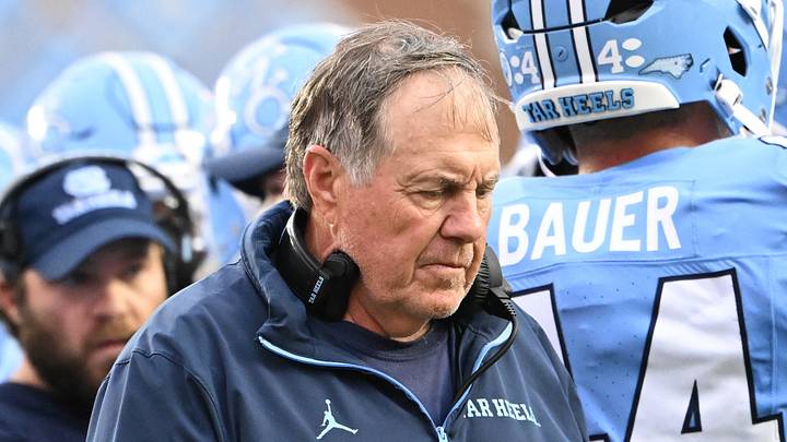 Oct 3, 2026; Chapel Hill, North Carolina, USA; North Carolina Tar Heels head coach Bill Belichick in the second quarter at Kenan Stadium. Mandatory Credit: Bob Donnan-Imagn Images