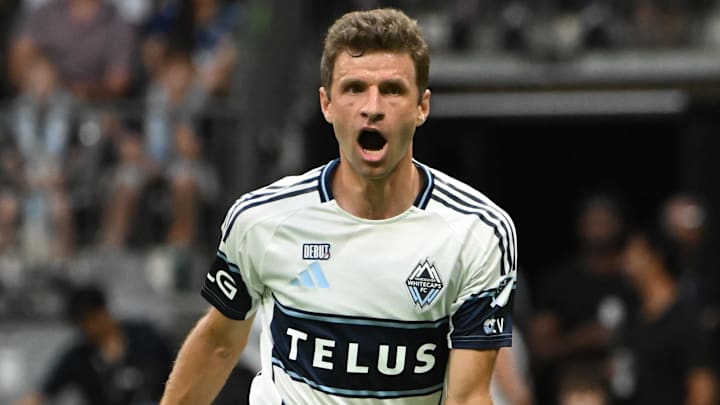 Vancouver Whitecaps FC midfielder Thomas Müller (13) calls for the ball against the Houston Dynamo during the second half at BC Place.