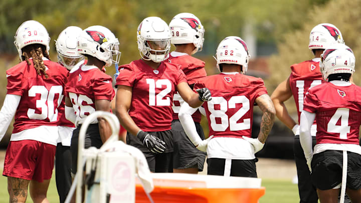 Arizona Cardinals wide receiver Zay Jones (12) during organized team activities in Tempe on May 20, 2024.