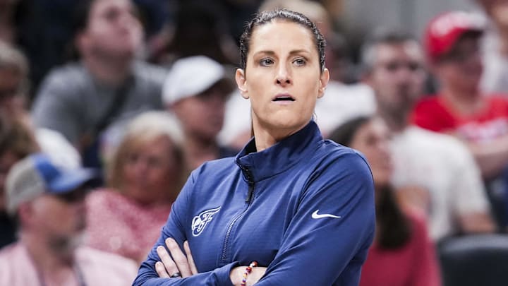 Jun 3, 2025; Indianapolis, Indiana, USA; Indiana Fever head coach Stephanie White watches the action during a game between the Indiana Fever and the Washington Mystics at Gainbridge Fieldhouse in Indianapolis. Mandatory Credit: Grace Smth- INDIANAPOLIS STAR-Imagn Images Jun 3, 2025; Indianapolis, Indiana, USA; Indiana Fever head coach Stephanie White watches the action during a game between the Indiana Fever and the Washington Mystics at Gainbridge Fieldhouse in Indianapolis. Mandatory Credit: Grace Smth- INDIANAPOLIS STAR-Imagn Images