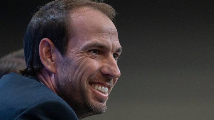 Shane Steichen smiles as he listens to questions