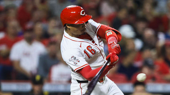 Cincinnati Reds outfielder Noelvi Marte (16) hits an inside-the-park