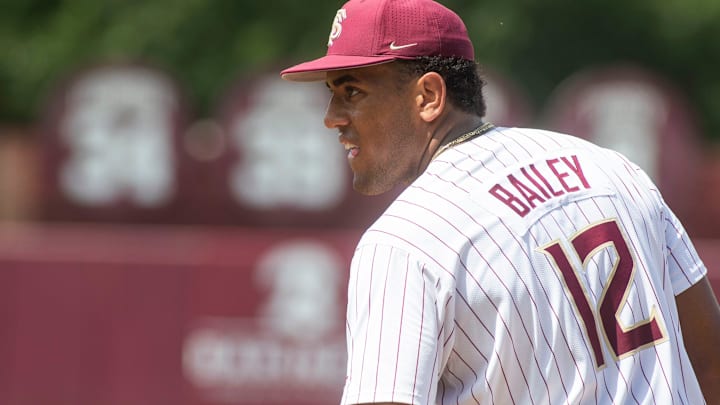 Florida State baseball competes in a first round Tallahassee Regional game against Bethune-Cookman for the NCAA College World Series at Dick Howser Stadium Friday, May 30, 2025.