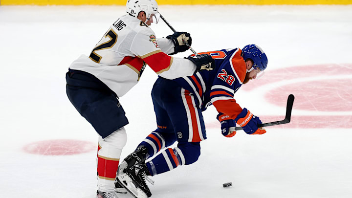 2025 Stanley Cup Final - Game One - Gustav Forsling, Connor Brown