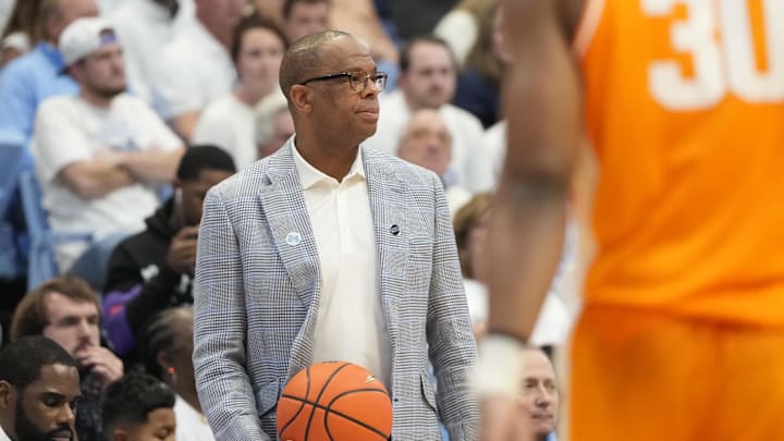 UNC basketball head coach Hubert Davis UNC basketball head coach Hubert Davis