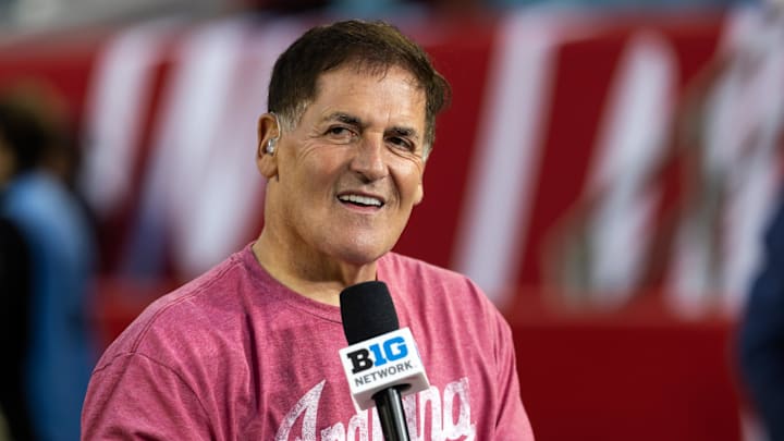 Jan 19, 2026; Miami Gardens, FL, USA; American businessman and television personality Mark Cuban before the College Football Playoff National Championship game at Hard Rock Stadium. Mandatory Credit: Mark J. Rebilas-Imagn Images