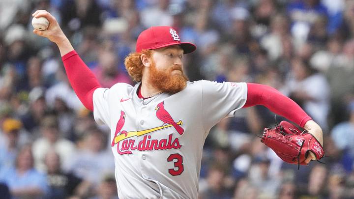 May 27, 2026; Milwaukee, Wisconsin, USA; St. Louis Cardinals pitcher Dustin May (3) delivers a pitch against the Milwaukee Brewers in the first inning at American Family Field. Mandatory Credit: Michael McLoone-Imagn Images May 27, 2026; Milwaukee, Wisconsin, USA; St. Louis Cardinals pitcher Dustin May (3) delivers a pitch against the Milwaukee Brewers in the first inning at American Family Field. Mandatory Credit: Michael McLoone-Imagn Images